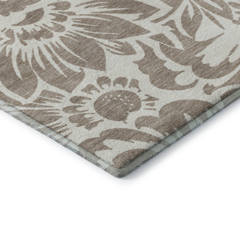 Premium Machine Washable Cerrito AMF551 Taupe Rug, Round 8'