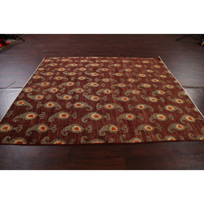 Tapis oriental à motif cachemire Pashley Gabbeh Kashkoli noué à la main 7 x 8