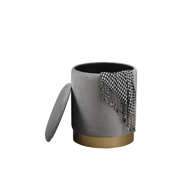 Aurora Upholstered Ottoman, Grey
