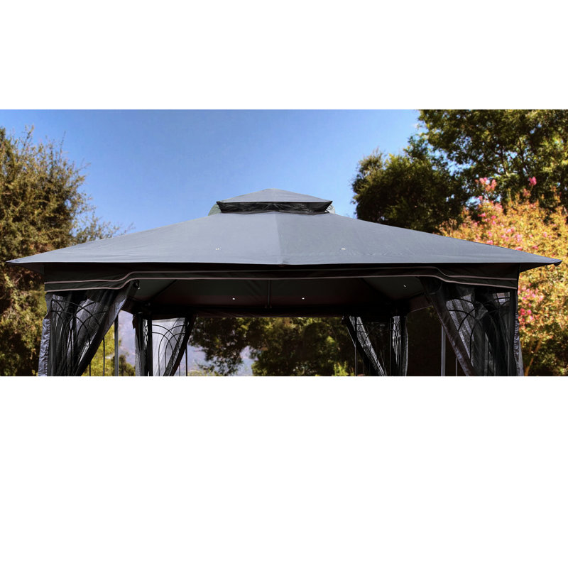 Gray Gazebo Canopy Replacement For 10X10 Ft Patio, , Protected, Waterproof, Simple Installation Way Patio Fabric, , Quick Process