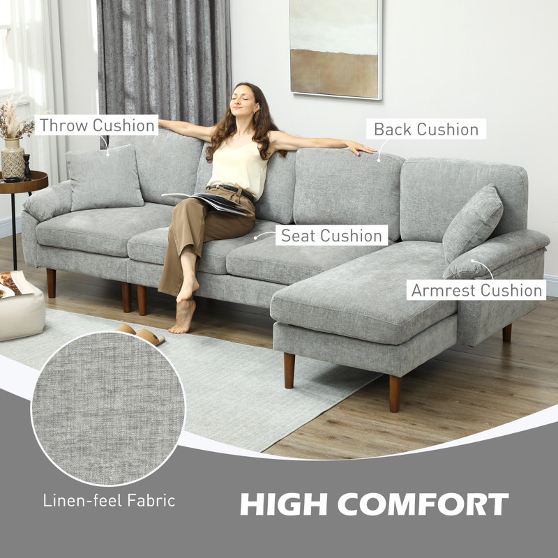 Canapé modulaire avec méridienne interchangeable, gris