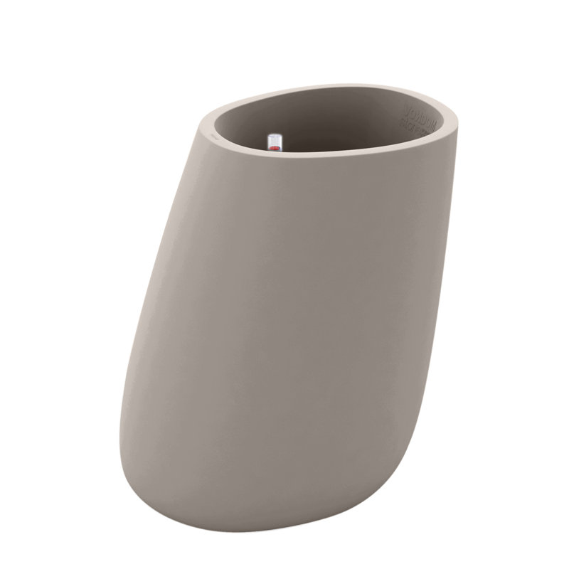 Stone Resin Pot Planter, 39.25" H x 33.75" W x 25.75" D, Taupe