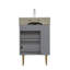 Base de meuble-lavabo 21,6 po seulement, tablette ouverte à gauche, gris mat GF-24V06-21MGL-W1573P224394