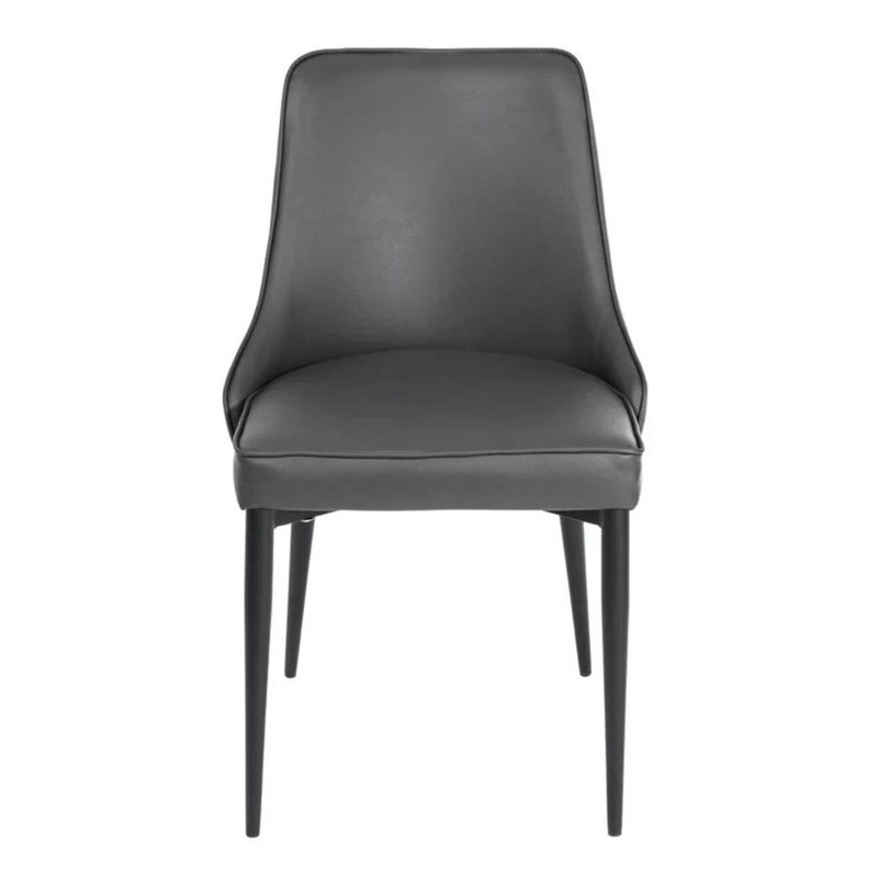 Chaise en cuir Saskatia, Gris