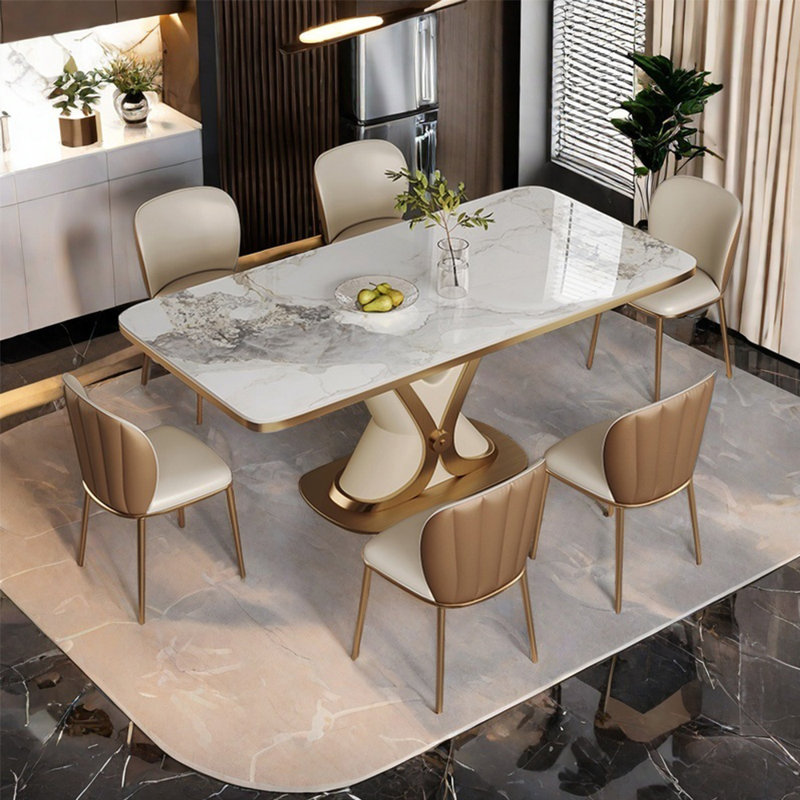 Ensemble de table rectangulaire luxueux de style italien, H 29,5 po x L 63 po x l 35,4 po
