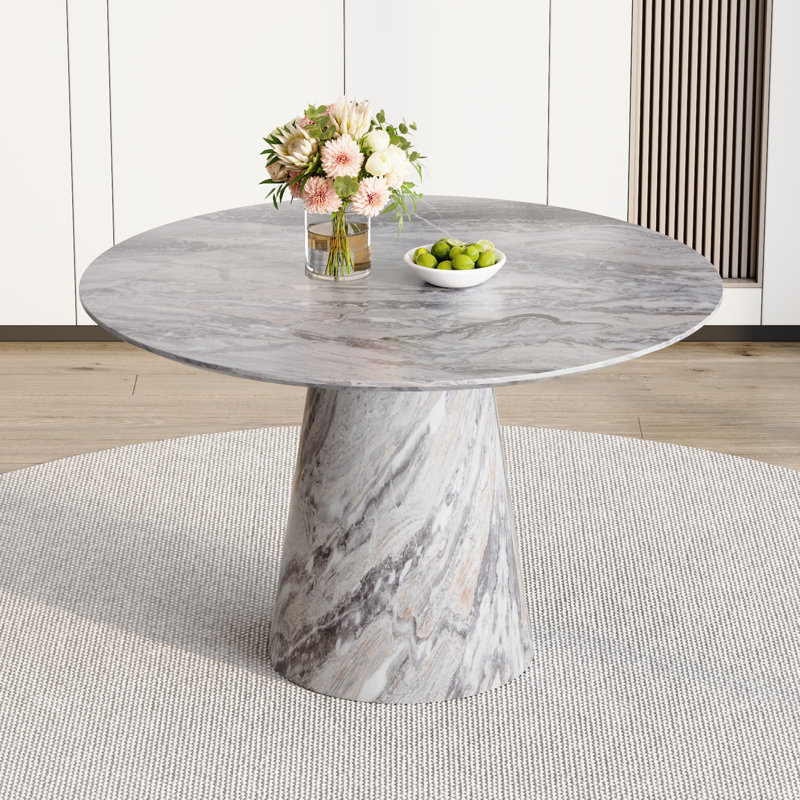 Table de salle à manger 45 po pour 4-6 personnes | Table de salle à manger en bois pour la cuisine, Marbre gris