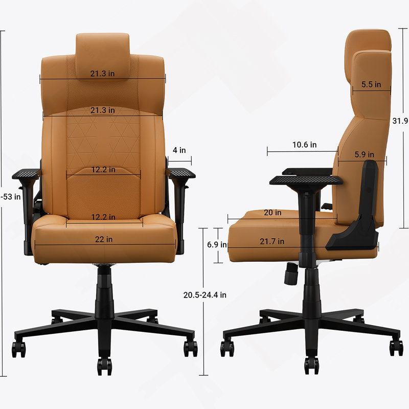 Fauteuil de bureau ergonomique Bestoffice, Jaune