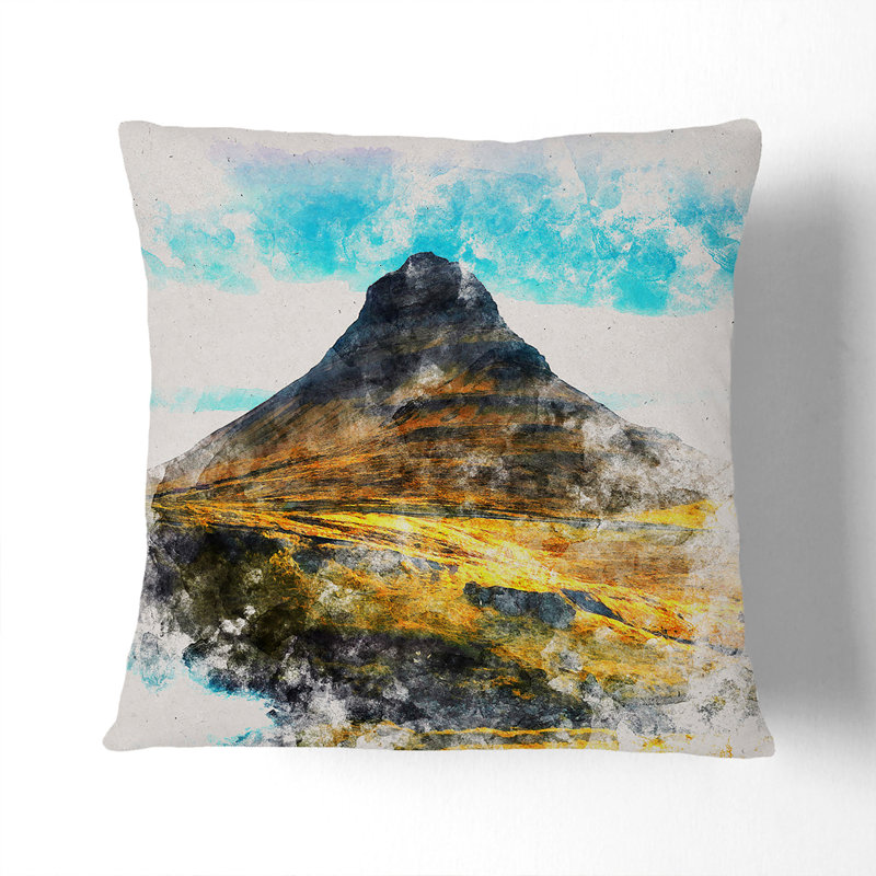Kirkjufell Mountain in Snaefellsnes Iceland Scatter Cushion, 55cm H x 55cm W x 20cm D, Black