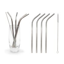 4 Straight Smoothie Straws 8mm - Copper Finish