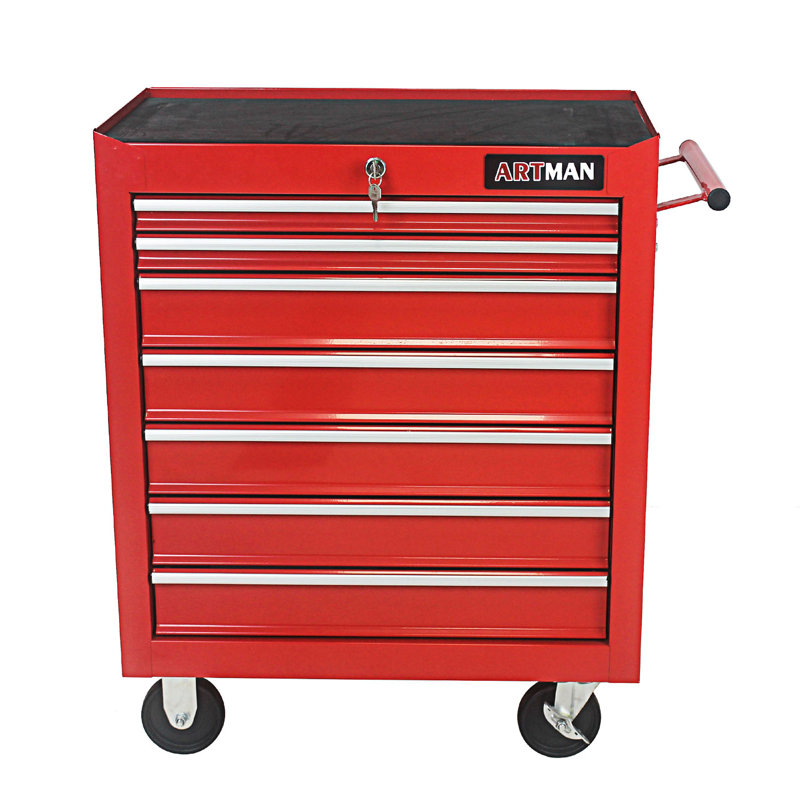 Chariot à outils multifonctionnel à 7 tiroirs avec roulettes, petite armoire et armoire d'entrée, Gris
