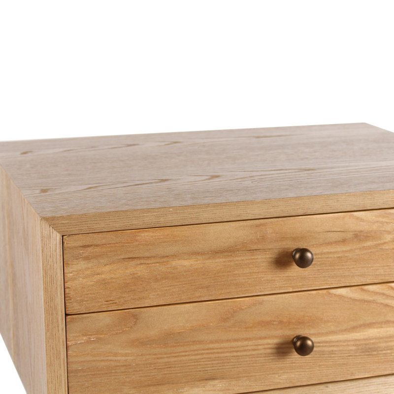 45.7cm W Solid Wood Bedside Table, Natural