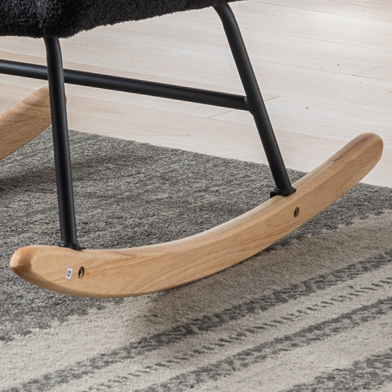 Chaise berçante en métal Jamaul, Noir