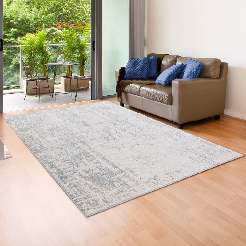 Tapis contemporain neutre neutre délavé Neutral, Rectangle 9 pi x 12 pi