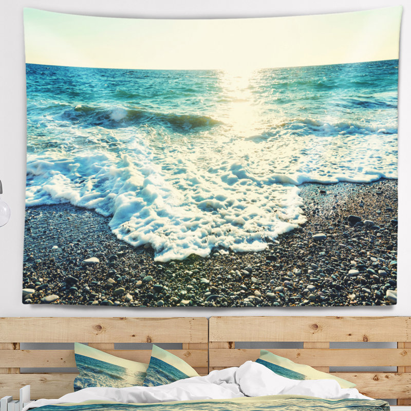 Tapisserie de mer, vagues bleues spectaculaires, H 32 po x l 39 po