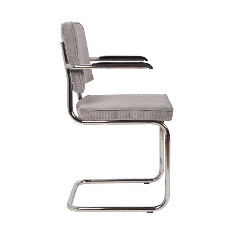 Chaise en porte-à-faux rembourrée Ridge, Gris clair