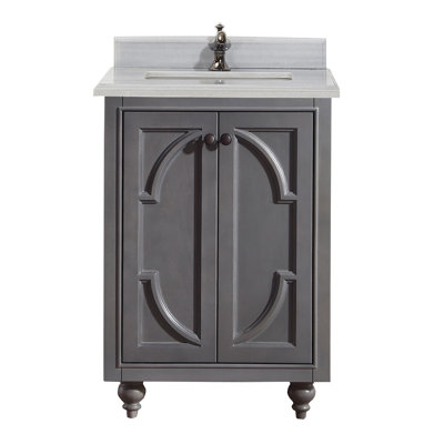 Mundy 24'' Single Bathroom Vanity with Solid Surface Top