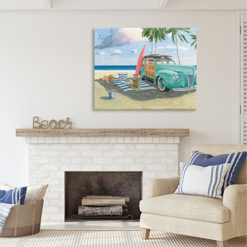 «Beachcrest Home ™ Dogs On Beach Shore», estampe numérique par James Wiens, H 36 po x l 48 po x P 1,5 po