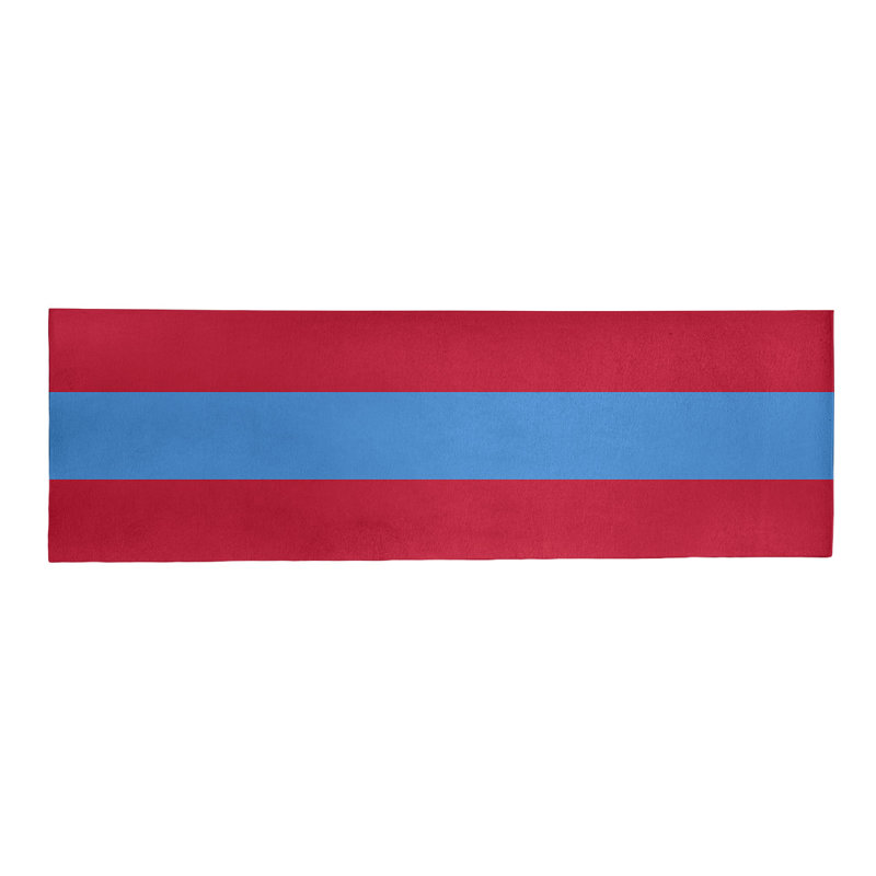 Tapis en poly retour à rayures de football houston, Tapis de couloir 2 pi 6 po x 8 pi