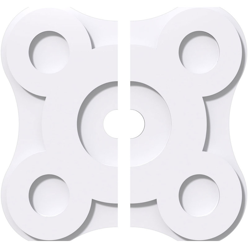 Médaillon de plafond contemporain en PVC de qualité architecturale Luna, H 1 po x l 26 po x P 26 po