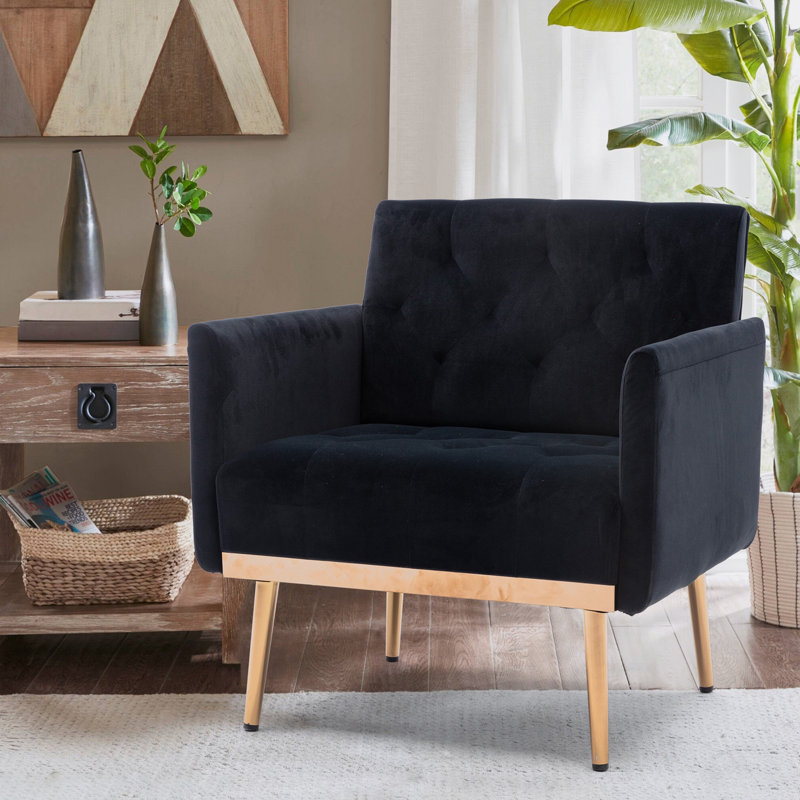Fauteuil d'appoint, Or, Velours noir