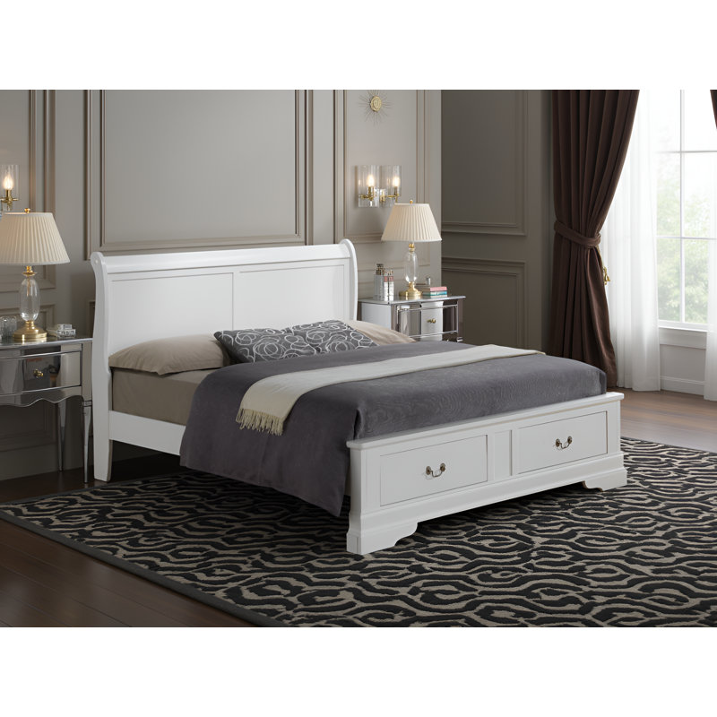 Grand lit de rangement blanc Paimio, Grand lit, Blanc
