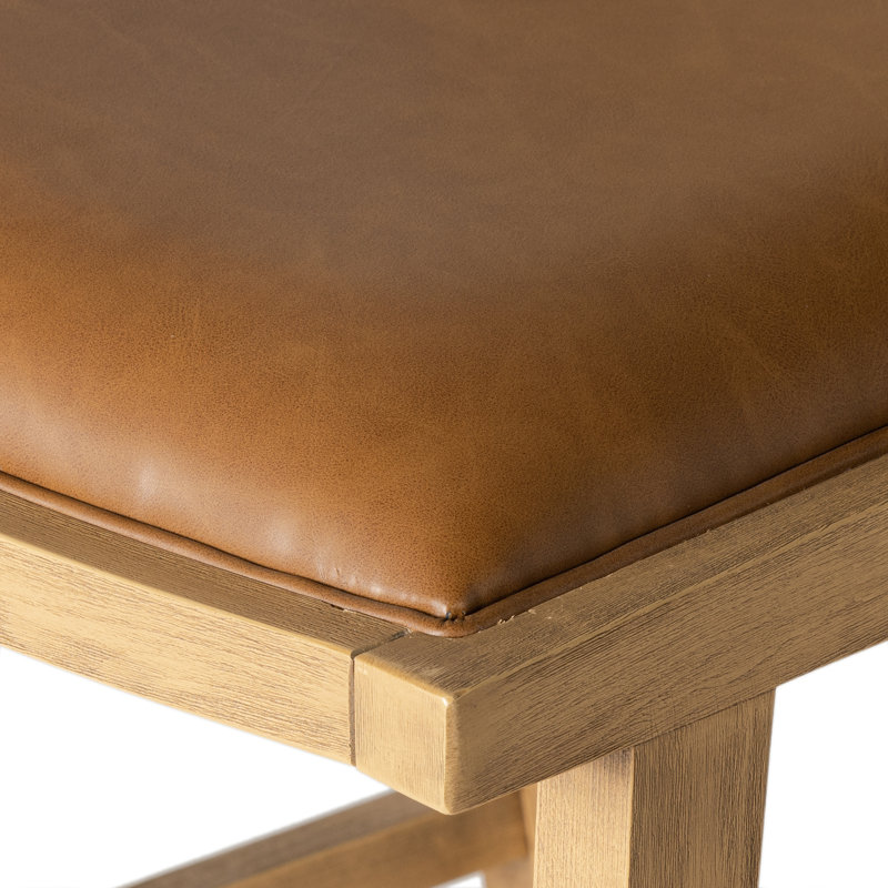 Caswell 27" Counter Stool, Counter Stool (27” Seat Height), Butterscotch Faux Leather