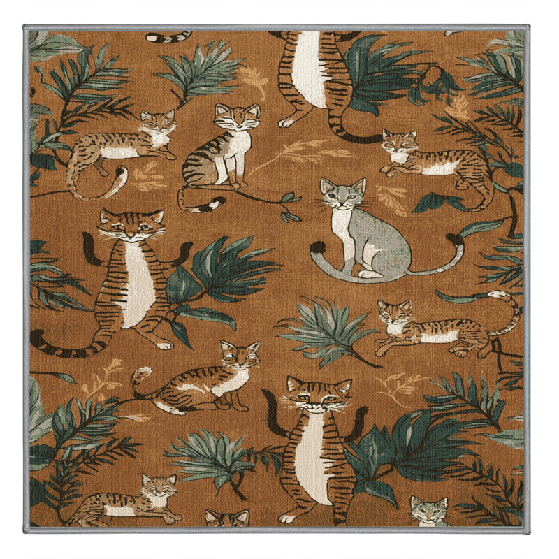  Tapis lavable pour petits chats sauvages et gros chats, Rectangle 4pi x 6 pi
