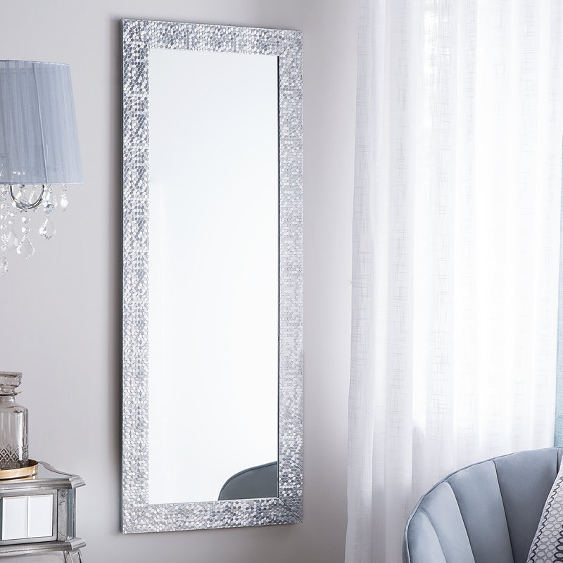 Casandra Flat Wall Mirror, Silver