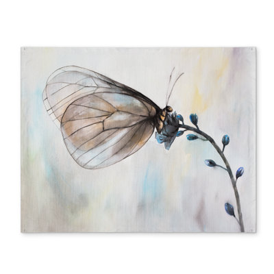 Butterfly on Blue Flowers Placemat | Home Decor Polyester