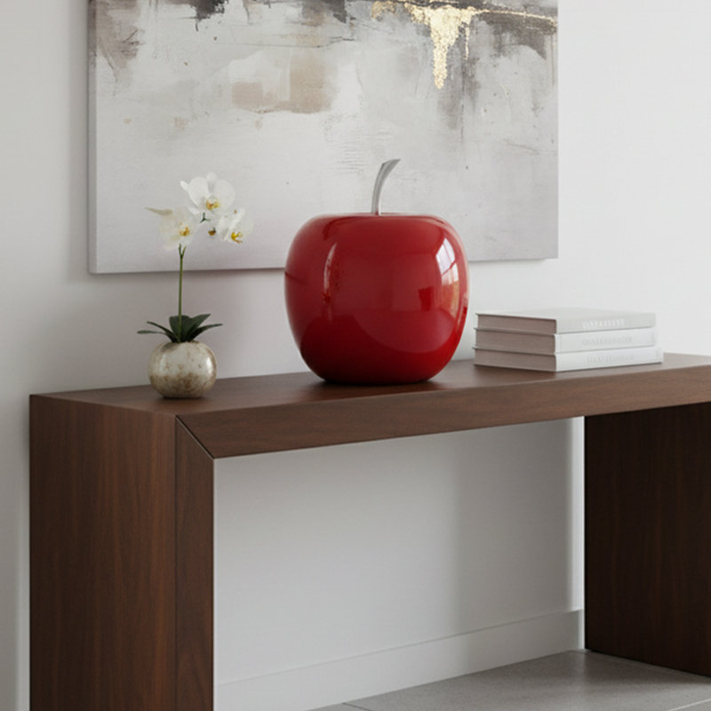 Sculpture de table Annebelle, H 13 po x l 11 po x P 11 po, Rouge