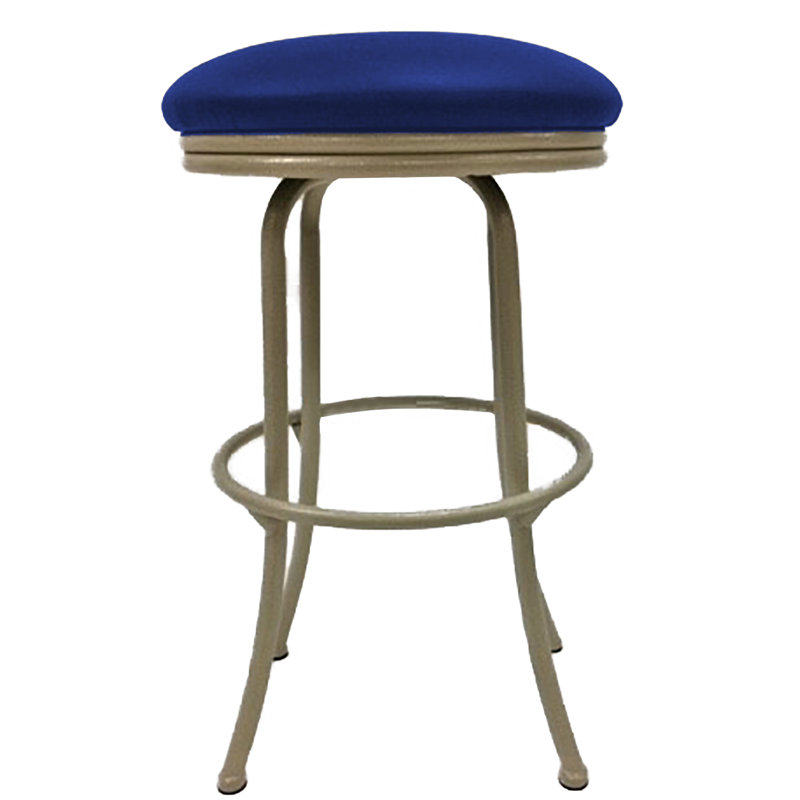 Swivel Upholstered Counter Stool with Metal Frame, Blue, Beige, Counter Stool (26" Seat Height)