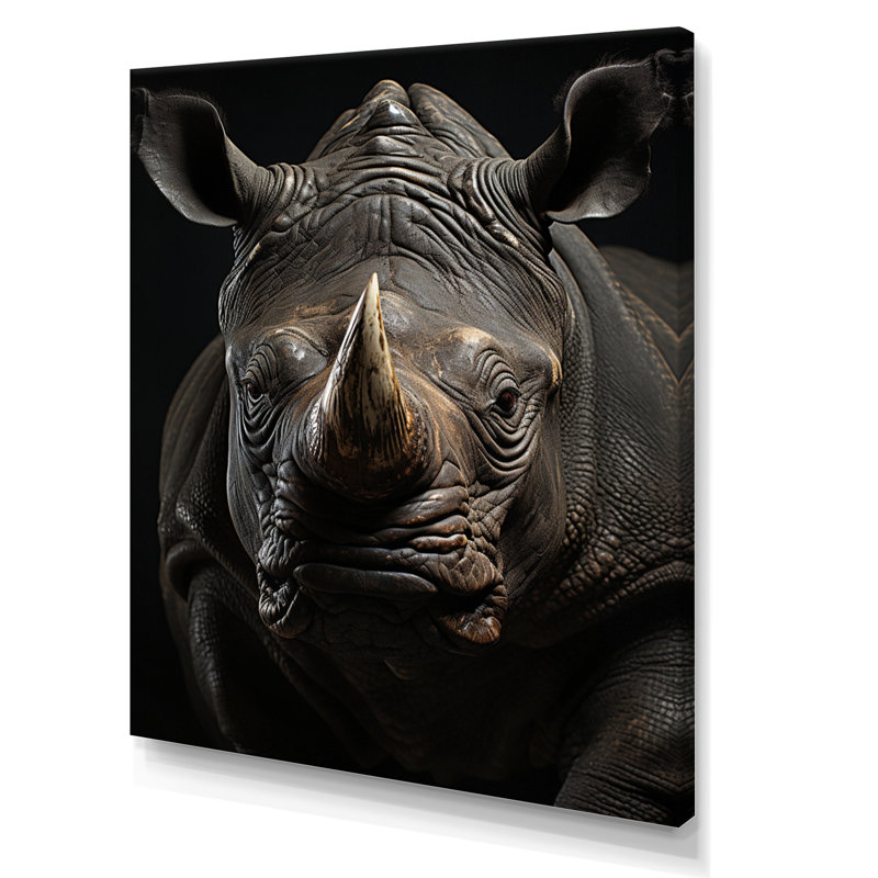 Rhinoceros Majestic Guardian sur toile, H 20 po x l 12 po x P 1 po, Toile tendue