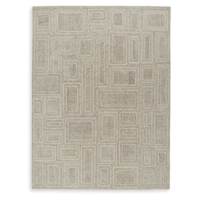 Gray Geometric Hand-Tufted Wool 8' x 10' Rug