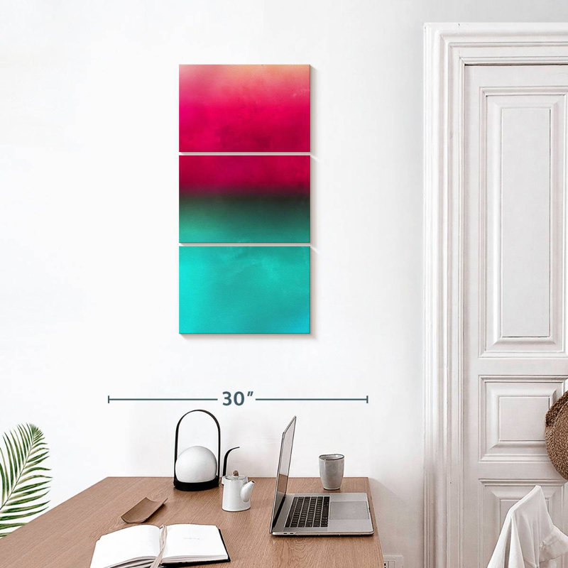 Ombre turquoise, H 32 po x l 15 po
