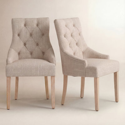 Button-tufted Wing Back Upholstered Dining Chair Side Chair (set Of 2)