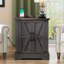 Table de bout Farmhouse Barn Doors avec station de charge et tablette réglable-1996947033