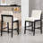 Modern Upholstered Counter Stool With Backrest And Footrest Solid Wood Frame, Counter Height Bar Stool For Kitchen Island, Coffee Bar.-278918693
