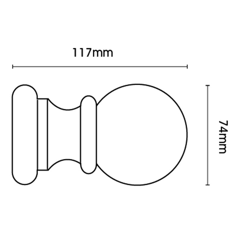 Keswick Wood 5cm Single Curtain Pole, 5cm H x 180cm W x 5cm D, Linen White