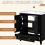 Base de meuble-lavabo noir, 30 po, bois massif et planche, armoire de base moderne à assembler avec portes et tiroir, tablette réglable,-1015485262