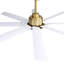 Ventilateur de plafond moderne et intelligent avec lumière DEL à intensité variable, 8 pales en ABS, moteur à courant continu réversible pour le bureau à domicile