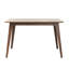 Ensemble de table de salle à manger 5 pièces avec une structure en bois massif et 4 chaises rembourrées pour la salle à manger (noyer et beige clair)-1100590436