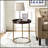 Genoa Round Tray Table With Metal Frame, Espresso