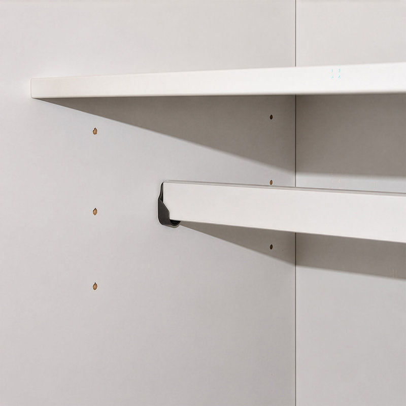 Armoire penderie 100% bois massif 4 portes Kyle, Blanc