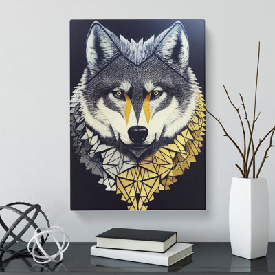 CAN-V0523-2919X Wolf Patchwork Vol.2 1 Piece Wrapped Canvas Wall Art