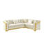 Canapé modulaire de luxe en velours beige avec acier doré, canapé de salon moderne