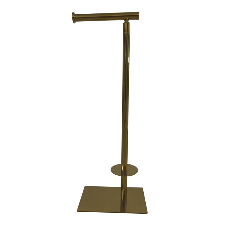 Kingston Brass Claremont Freestanding Toilet Paper Holder, Polished Brass