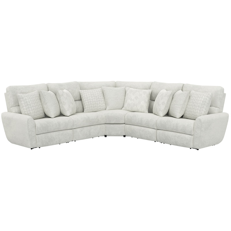 Mollety Three Piece Sectional, White Polyester Blend