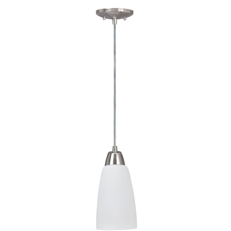 Ensemble de suspension à lustre miniature 1 lumière, Nickel satiné