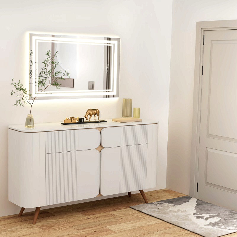 Miroir de salle de bain à DEL avec éclairage avant et rétroéclairé, désembuage 5 minutes, miroir de meuble-lavabo mural pleine réflexion 5 mm, 3 lumières à intensité variable à intensité variable, Cri90 +, fonction mémoire (à brancher / câb