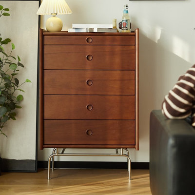Commode d'appoint arrondie avec pattes en acier inoxydable